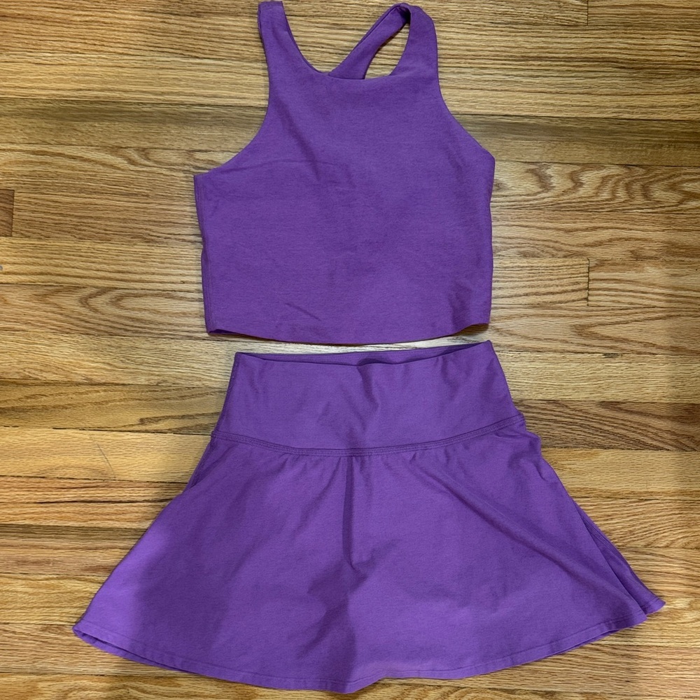 Beyond Yoga Purple Tank Top and Skirt Set
